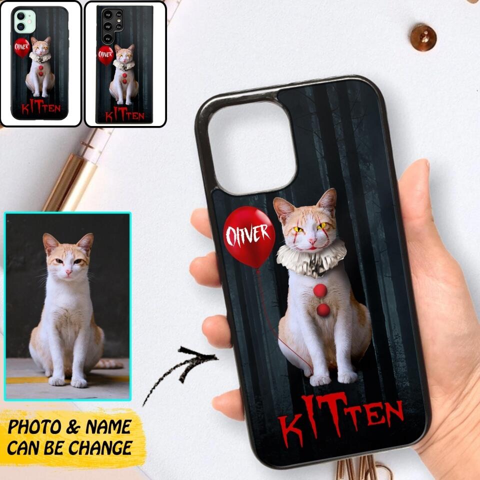 Personalized Halloween Kitten Upload Photo Phonecase Printed QTDT1308