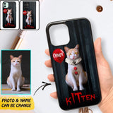 Personalized Halloween Kitten Upload Photo Phonecase Printed QTDT1308