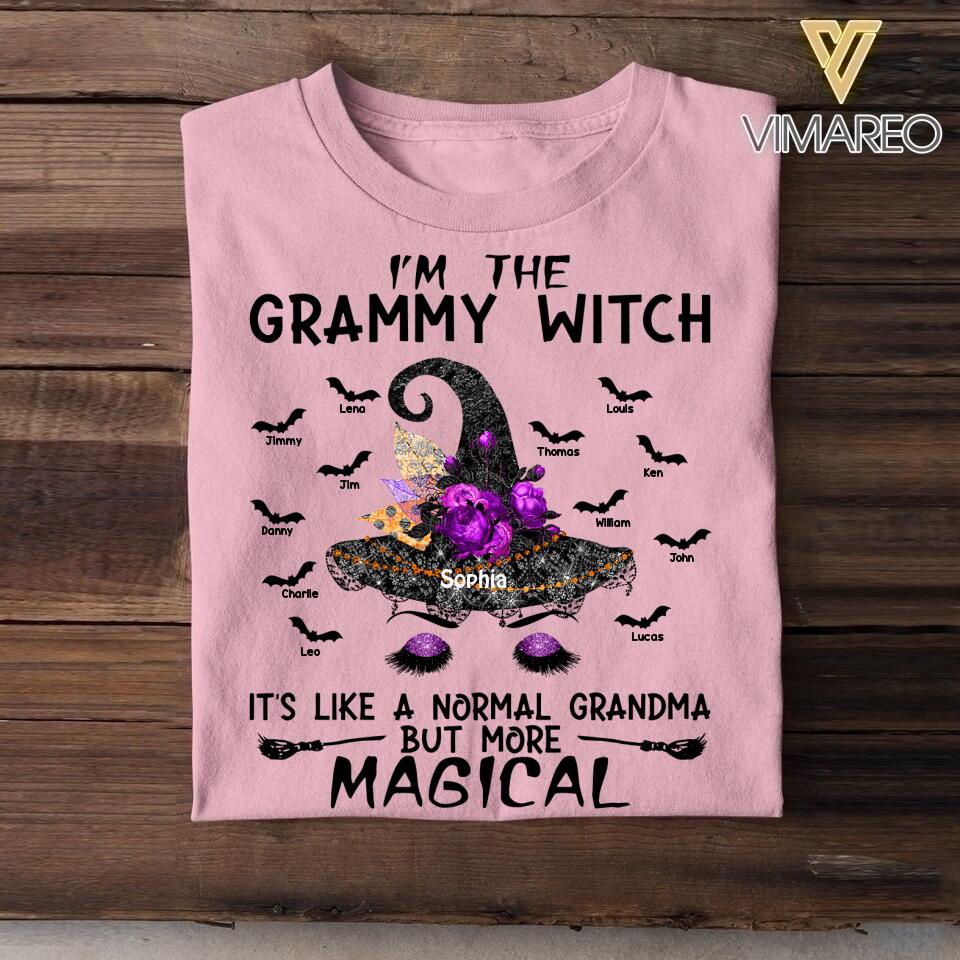 Personalized I'm The Grammy Witch, It's Like A Normal Grandma But More Magical Tshirt Printed NQVQ1608