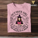 Personalized October Girl The Soul Of A Witch The Fire Of Lioness The Heart Of Hippie Tshirt Printed QTDT1508