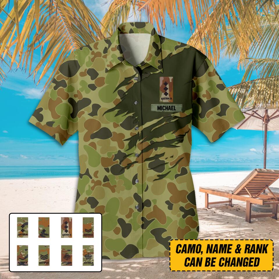 Personalized Australian Army Hawaii Shirt Printed 22AUG-HY17