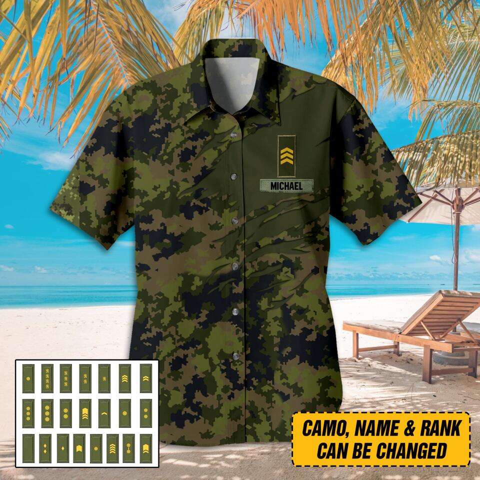 Personalized Finnish Army Hawaii Shirt Printed 22AUG-HY17