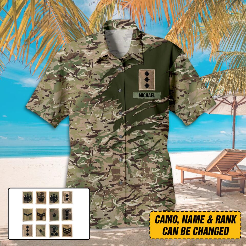 Personalized British Army Hawaii Shirt Printed 22AUG-HY17