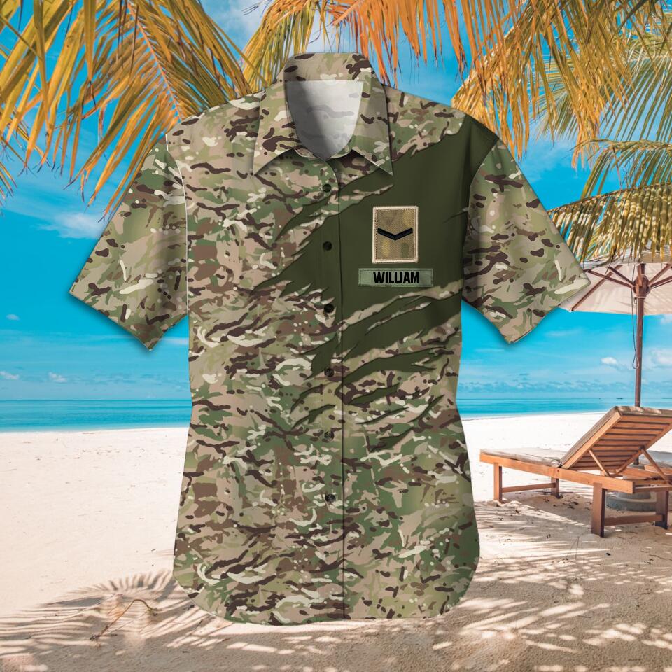Personalized British Army Hawaii Shirt Printed 22AUG-HY17