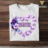 Personalized Aunt Kid Flower Butterfly Tshirt Printed 22AUG-HQ23