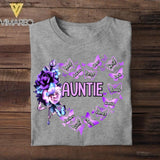 Personalized Aunt Kid Flower Butterfly Tshirt Printed 22AUG-HQ23