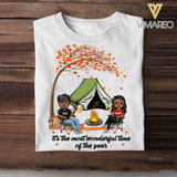 Personalized It's The Most Wonderful Time Of The Year Fall Y'all Camping Couple Tshirt Printed QTMA2508