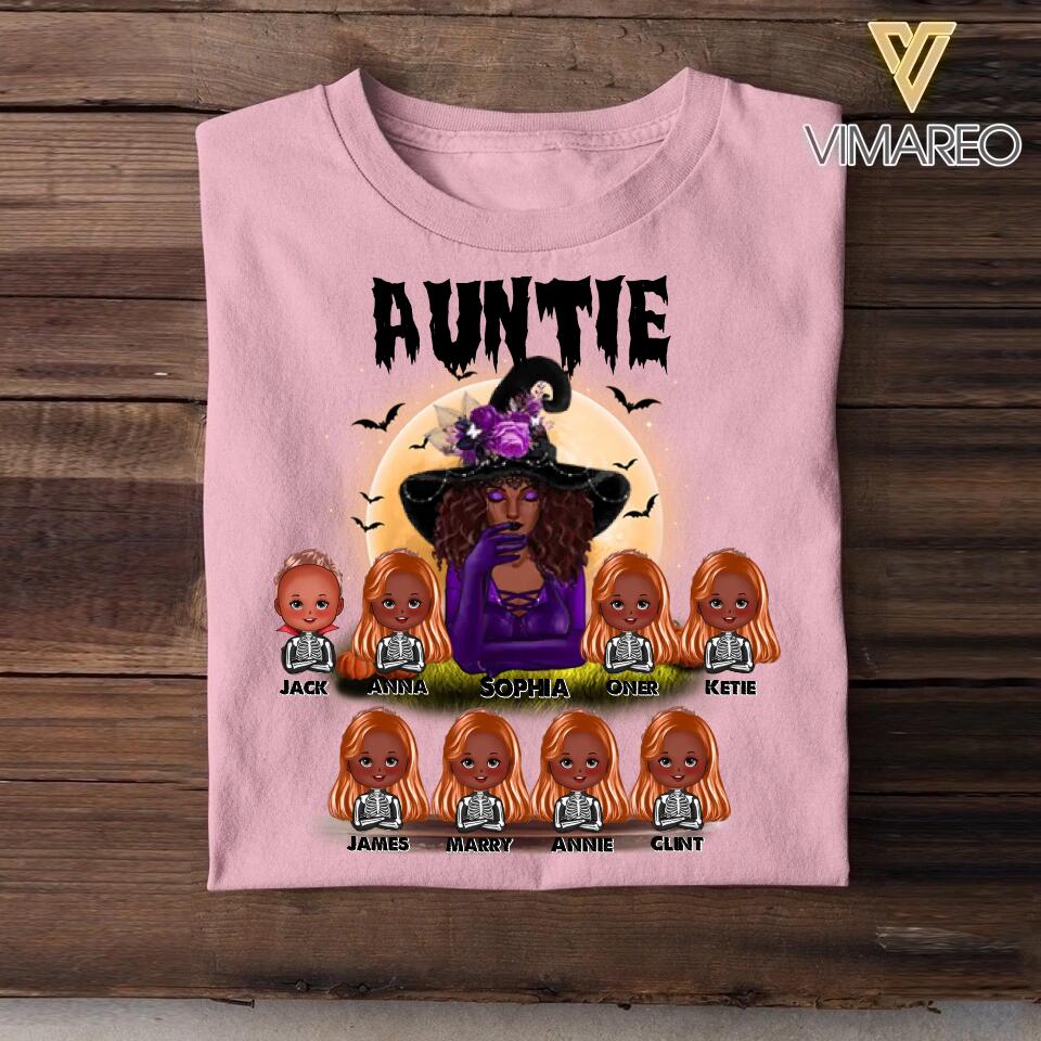 Personalized Aunt Kid Halloween Tshirt Printed 22AUG-HY26