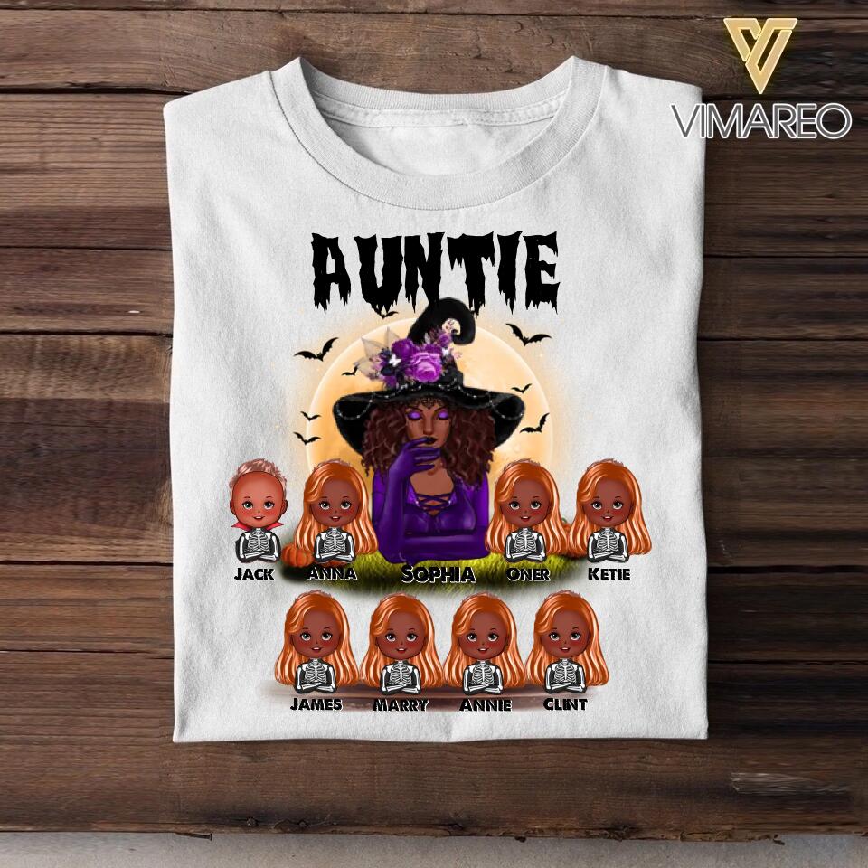 Personalized Aunt Kid Halloween Tshirt Printed 22AUG-HY26