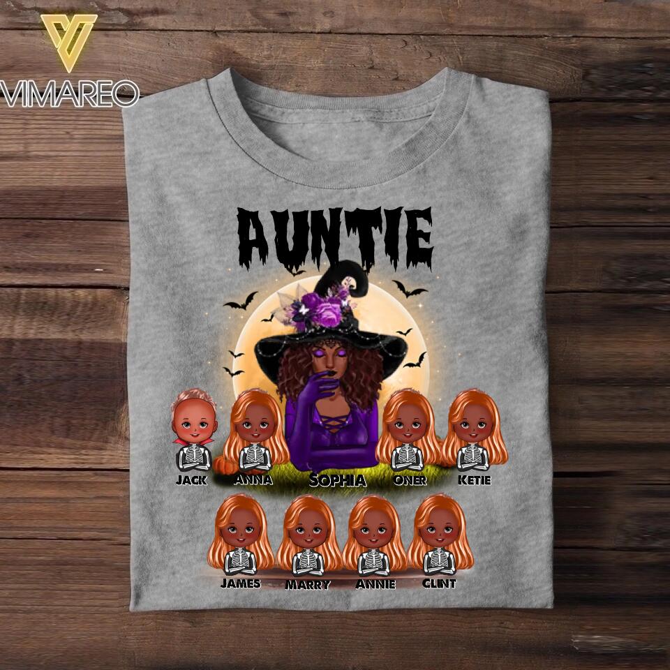 Personalized Aunt Kid Halloween Tshirt Printed 22AUG-HY26