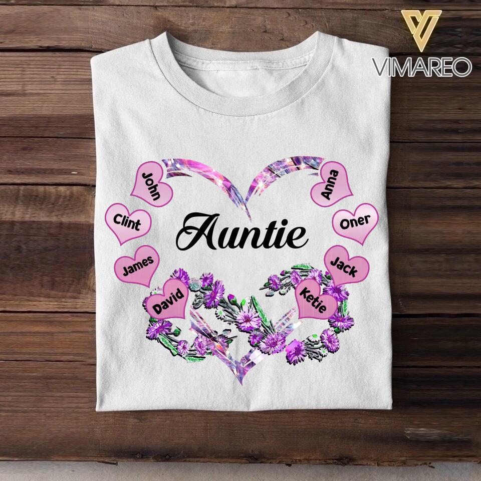 Personalized Aunt Kid Sparkling Color Tshirt Printed 22AUG-MA29