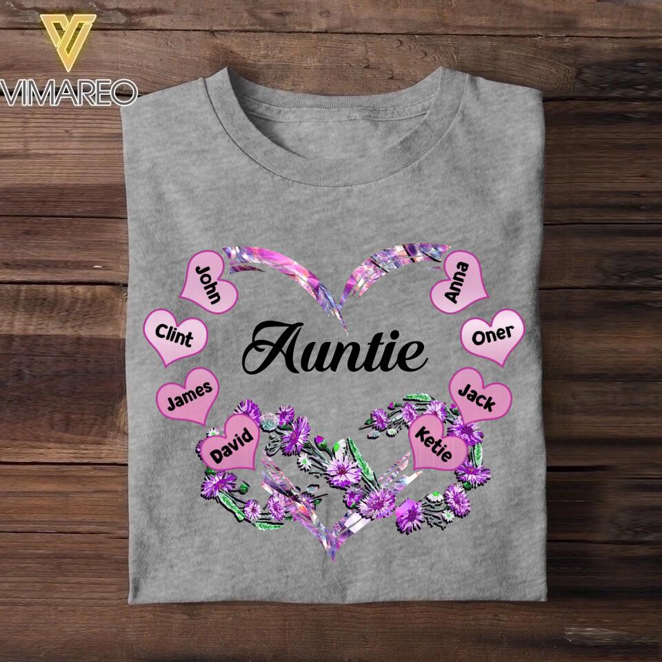Personalized Aunt Kid Sparkling Color Tshirt Printed 22AUG-MA29
