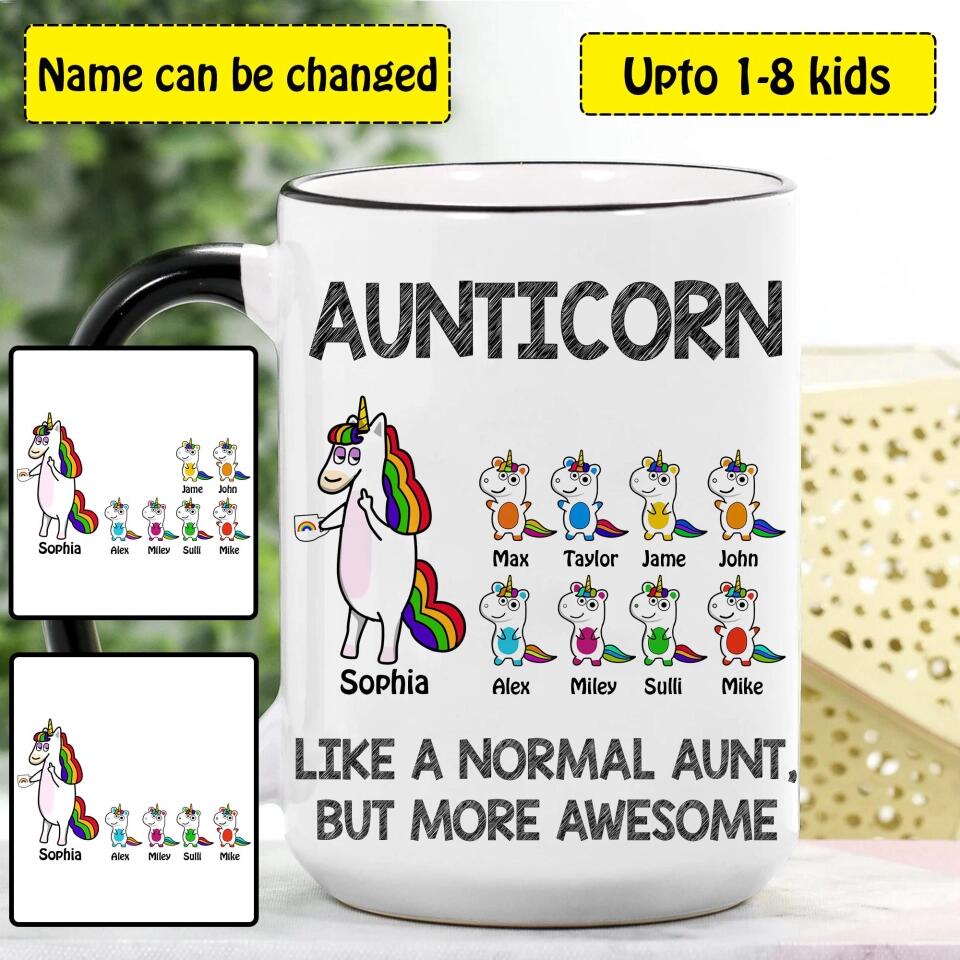 Personalized Aunticorn Kid  Creamic Mug Printed 22AUG-HY31