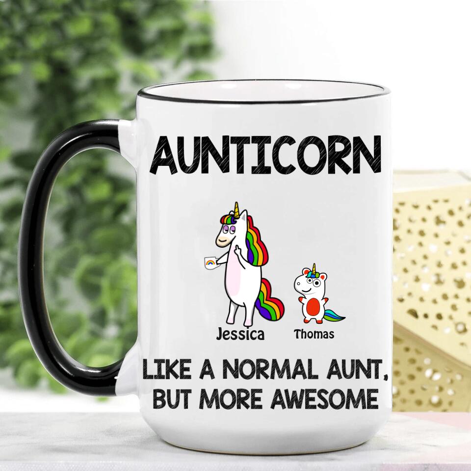 Personalized Aunticorn Kid  Creamic Mug Printed 22AUG-HY31