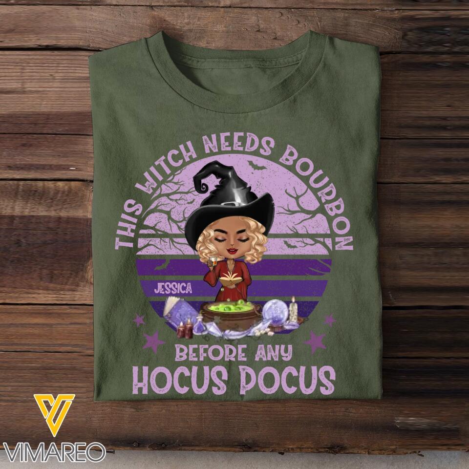 Personalized Bourbon Girl Halloween Tshirt Printed QTDT3108