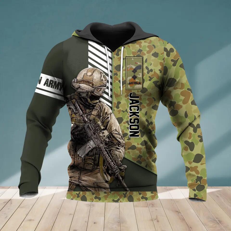 Personalized Australian Solider/ Veteran 3D Hoodie Printed QTVQ0809