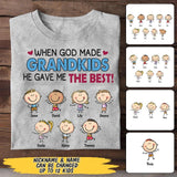 Personalized When God Made Grandkid He Gave Me The Best Kid Name Tshirt Printed QTMA0809