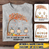 Personalized Life Is Jusst Better With Grandkis Kid Name Tshirt Printed QTVQ0909