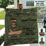 Personalized Canadian Grumpy Veterans/Soldier Quilt Blanket Printed 22SEP-DT12