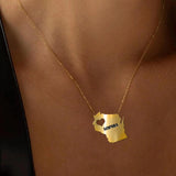 Personalized Wisconsin Girl Necklace Printed QTMA1309