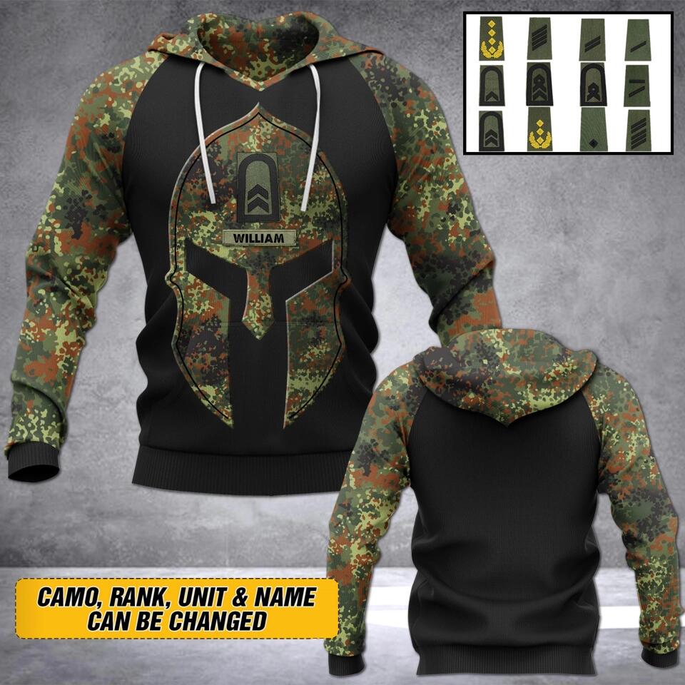 Personalized German Army Spartan Camo Hoodie 3D Printed 22SEP-HY13