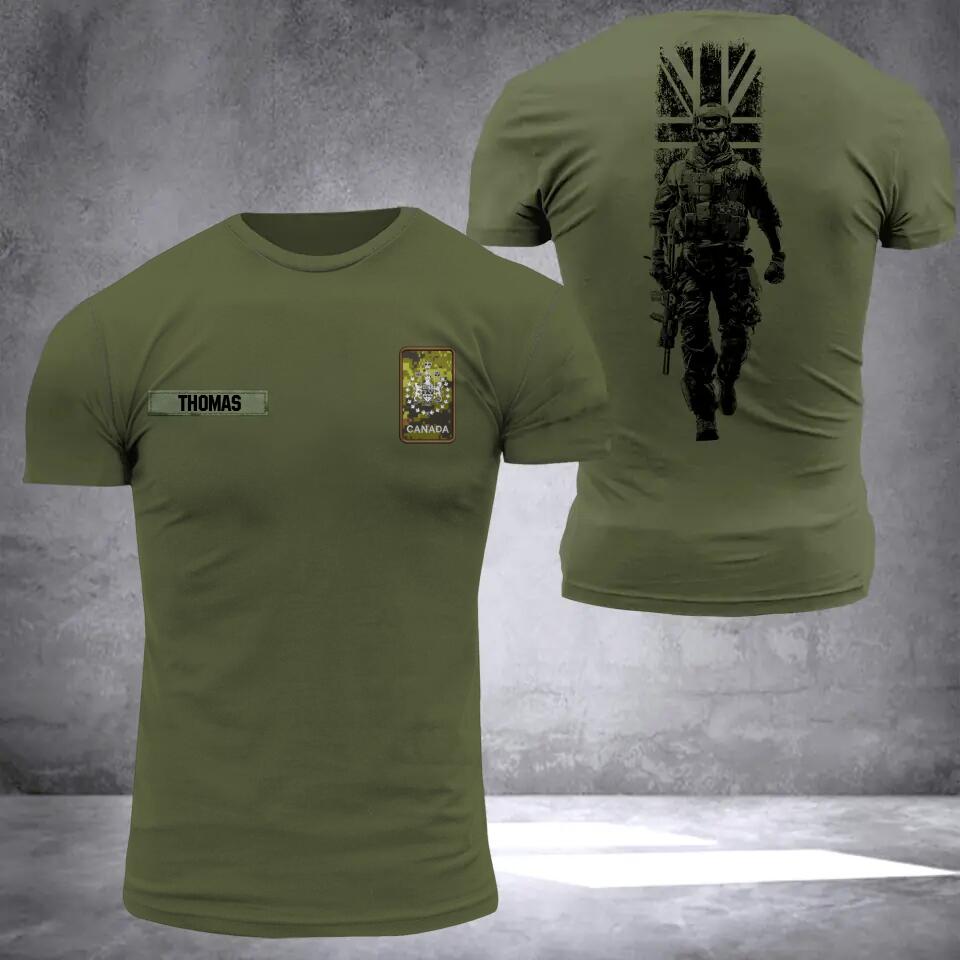 PERSONALIZED CANADA SOLDIER /VETERANTS ARMY RANK CAMO 3D TSHIRT PRINTED DHDT1309