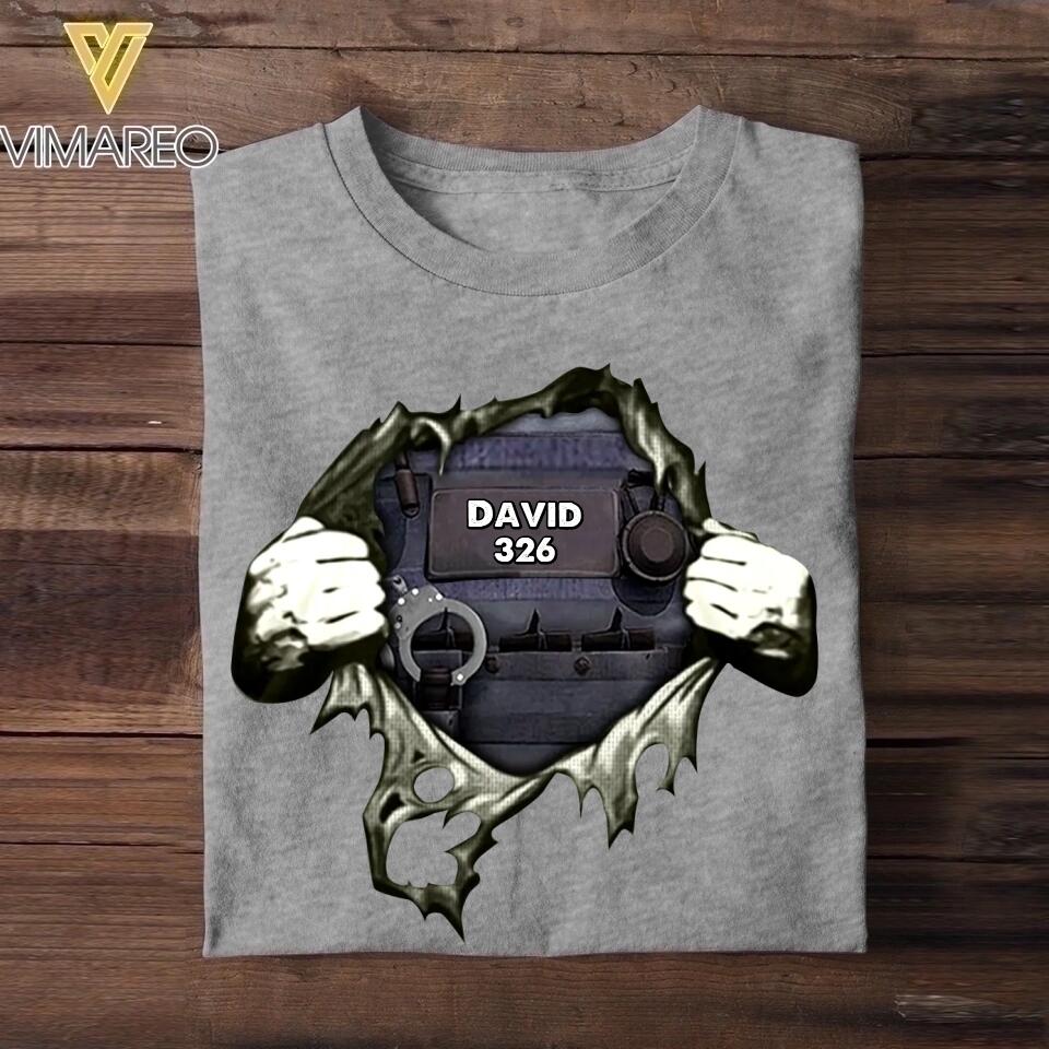 Personalized Police Man Tshirt Printed 22SEP-DT14