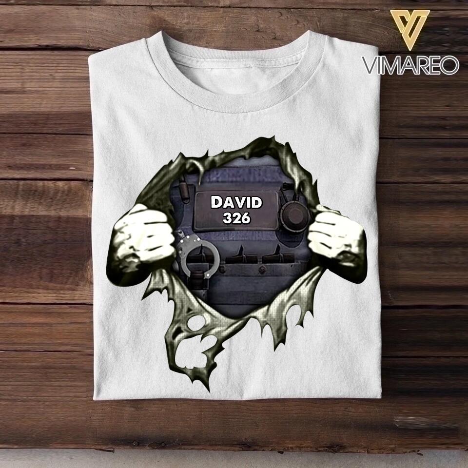 Personalized Police Man Tshirt Printed 22SEP-DT14