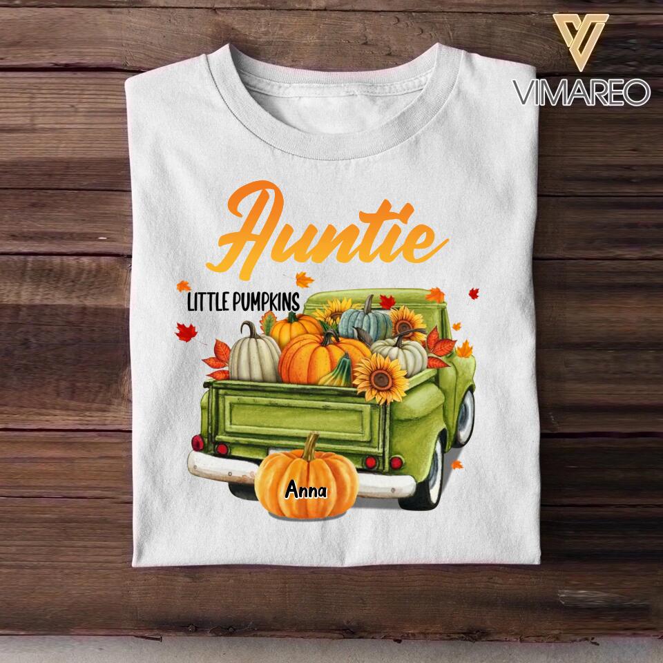Personalized Aunt Little Pumpkins Kid Tshirt Printed 22SEP-DT15