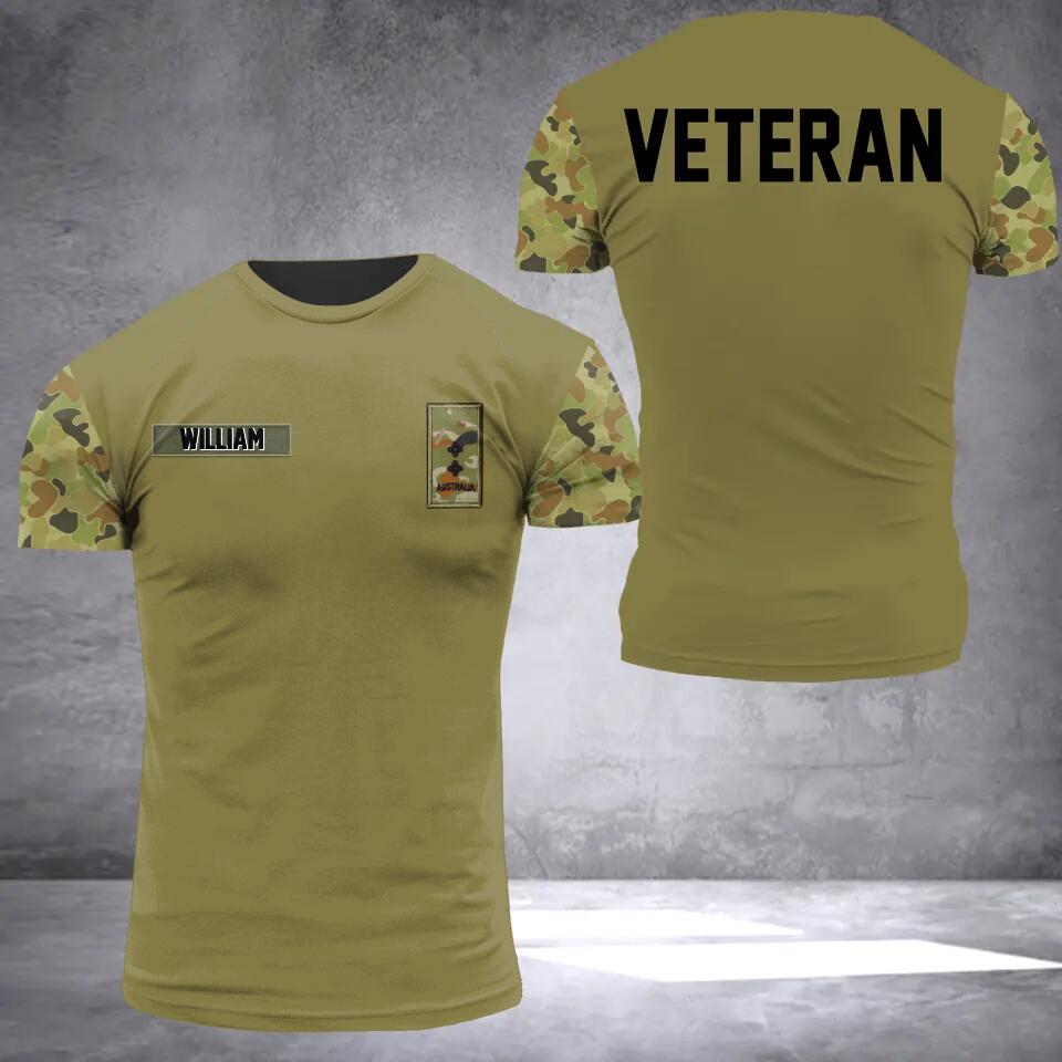 Personalized Australian Soldier/Veteran Tshirt 3D Printed 22SEP-HQ19