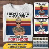 Personalized I Didn't Go To Harvard I Went To US Military Tshirt Printed 22SEP-HY20