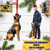 Personalized Police And Dog Christmas Ornament Printed QTVQ2209