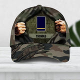 Personalized French Veteran/ Solider Camo Rank  Hand Peaked Cap 3D Printed QTDT2409