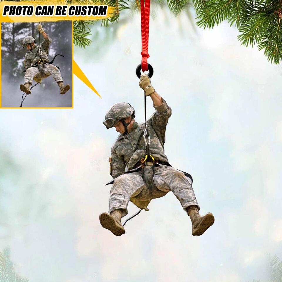 Personalized US Veterans/Soldier Christmas Wood Ornament Printed 22SEP-HQ24