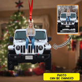 Personalized Jeep Girl Christmas Wood Ornament Printed 22SEP-HY30