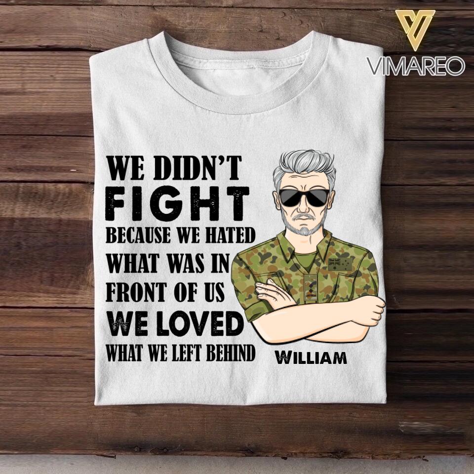 Personalized Australian Veteran/Soldier Tshirt Printed 22OCT-HY11