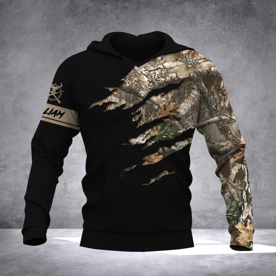 Personalized Deer Hunting Lovers Camo Hoodie 3D Printed QTDT1110