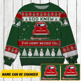 Personalized God Knew My Heart Needed You Red Truck Couple Gift For Her/Him Christmas Sweatshirt Prined 22OCT-HY13