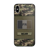 Personalized French Veterans/Soldier Camo Flag Phone Case Printed 22OCT-HY15