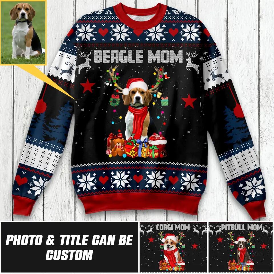 Personalized Upload pet's image Christmas Sweatshirt 3D Printed QTHQ1510
