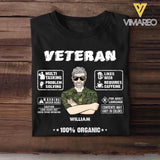 Personalized Canadian Veteran 100% Organic With Rank Name And Camo Uniform Tshirt Printed 22OCT-HY19