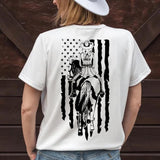 Personalized Horse Riding US Flag Tshirt Printed 22OCT-DT20