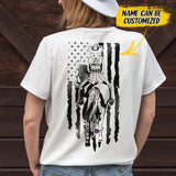 Personalized Horse Riding US Flag Tshirt Printed 22OCT-DT20