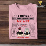 Personalized 5 Things You Should Know About My August Wife Couple Tshirt Printed 22OCT-HY20
