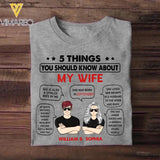 Personalized 5 Things You Should Know About My September Wife Couple Tshirt Printed 22OCT-HY20