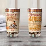 Personalized December Girls Are Sunshine Mixed With A Little Huricane Pumpkin Autumn Tumbler Printed OCT22-HY26