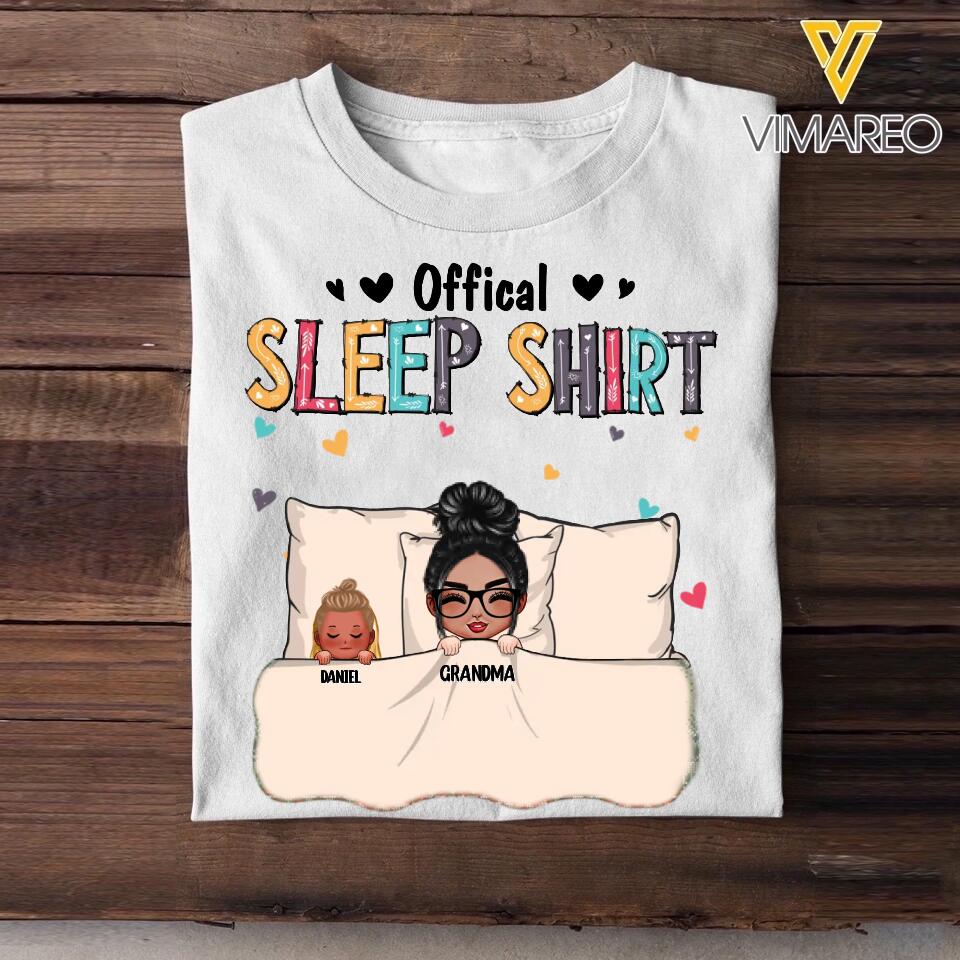 Personalized Offical Sleep Shirt Grandma With Kid Christmas Tshirt Printed 22OCT-DT27