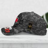 Personalized Canadian Veteran/ Solider Lest We Forget Camo Rank Peaked Cap 3D Printed QTDT2710