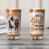 Personalized Just A Girl Who Loves Horses Autumn Tumbler Printed OCT22-HQ29