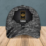 Personalized Canadian Solider/ Veteran Camo Rank Peaked Cap 3D Printed QTHQ3110